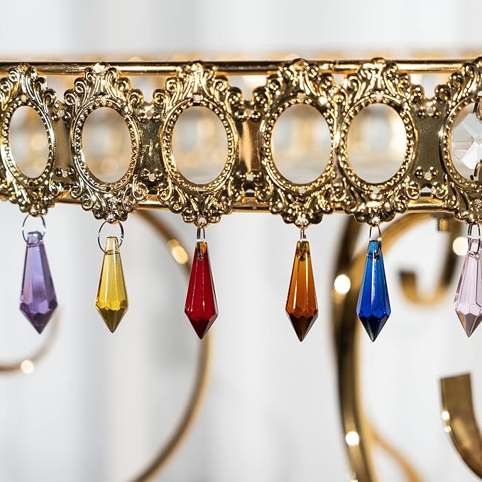 HDCRYSTALGIFTS 50pcs 38mm Crystal Icicle Pendant Chandelier Prisms Drops Lamp Candle Holders Curtain DIY Parts(Multi-Color)