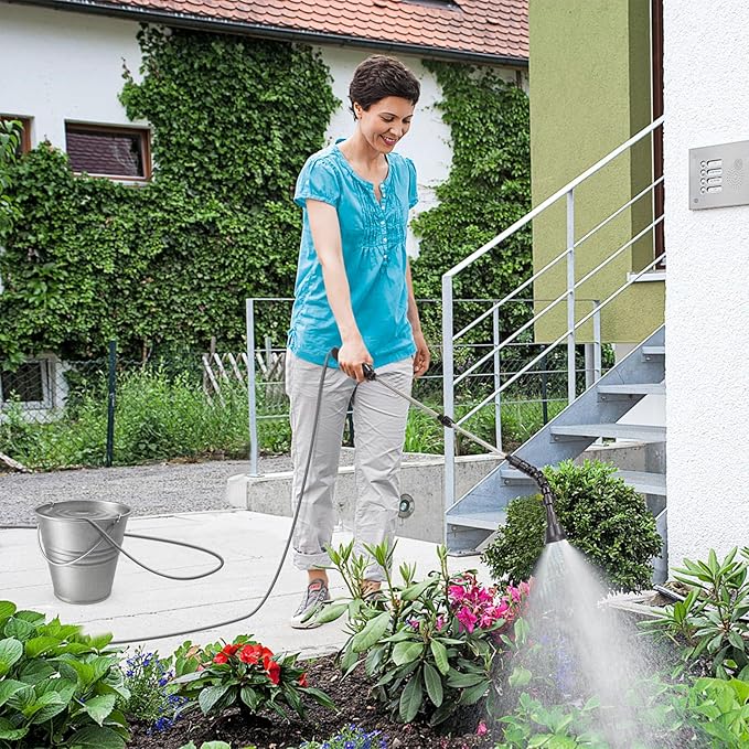 Watering Wand For Hanging Baskets, Garden Hose Sprayer With Adjustable Nozzle, Car Pet Window Cleaning Tool, Great For Watering Seedbeds, Hanging Plants, Deck Plants. (Battery Powered Watering Wand)