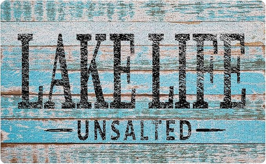 Lake Life Door Mat, Coastal Beachy Lakeside Doormat Welcome Mats for Front Door Porch Outdoor Outside Entrance, Lake House Decor, Ocean Bath Rug for Bathroom, 17x30 Inch