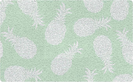 Pineapple Door Mat, Minimalist Light Green Pineapple Welcome Mats for Front Door, Tropical Fruit Doormat Indoor Outdoor Entrance Outside Inside Entryway, 17x30 Inch