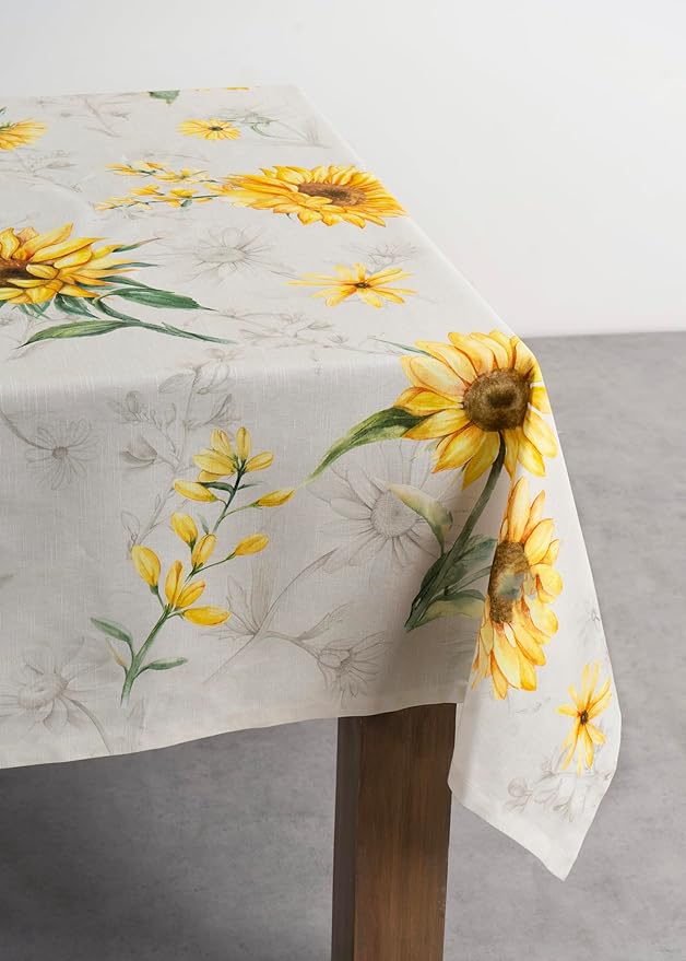 Maison d' Hermine Table Cloth Rectangle Table 100% Cotton 70 x 108 Inches Tablecloth Reusable Decorative Everyday Use for Dining Room, Farmhouse, Home, Party, Festive & Wedding Spring Summer - Candice