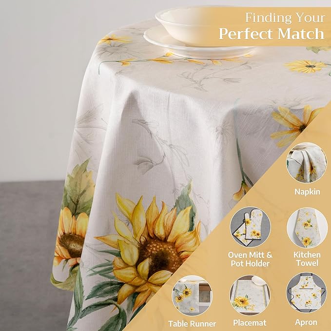 Maison d' Hermine Table Cloth Round Table 100% Cotton 69 Inches Tablecloth Reusable Decorative Everyday Use for Dining Room, Farmhouse, Home, Party, Festive & Wedding Spring Summer - Candice