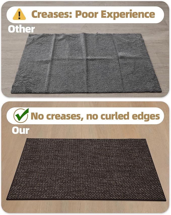 Color&Geometry Door Mat 22.6" x31.5, Front Door Mat Indoor Rugs for Entryway, Non Slip Washable Low-Profile Inside Doormat, Entry Mat Entry Rug Door Mats Indoor Entrance, Brown (Rolled-up NO Creases)