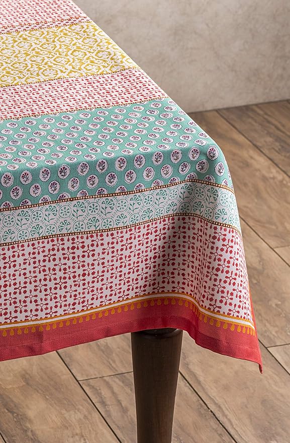 Maison d' Hermine Table Cloth Rectangle Table 100% Cotton 60 x 108 Inches Tablecloth Reusable Decorative Everyday Use for Dining Room, Farmhouse, Home Party, Festive & Wedding Spring Summer - Provence