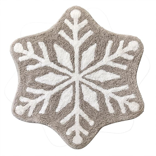 SKL Home Christmas Winter Snowflake Rug, Plush & Absorbent, Slip-Resistant, Gray
