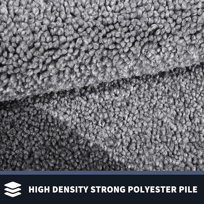 PURRUGS Dirt Trapping Door Mat 32" x 72", Non-Slip/Skid Machine Washable Entryway Rug, Shoes Scraper, Throw Rug, Super Absorbent Area Rug for Muddy Wet Shoes and Paws, Light Grey & Grey