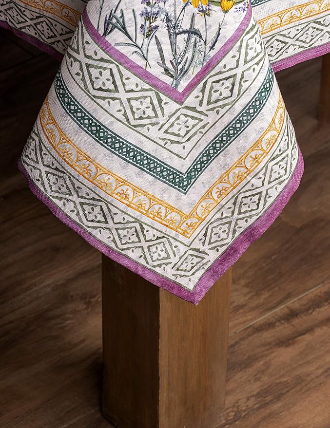 Maison d' Hermine Table Cloth Rectangle Table 100% Cotton 70 x 108 Inches Tablecloth Reusable Decorative for Dining Room, Farmhouse, Home, Party, Festive & Wedding Spring Summer - Fanny Lavender