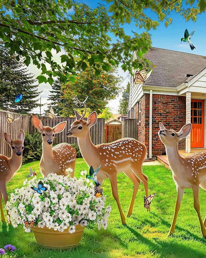 Faux Flowers for Outdoor Planters 16 Bundles UV Resistant Fake Artificial Eucalyptus Plants Outside Spring Summer Yard Decoration Realistic Silk Daisy for Patio,Front Porch,Garden,Pots Decor