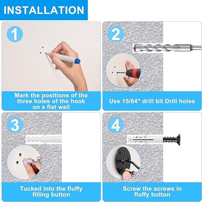 Ceiling Hooks for Hanging Plants - Metal Plant Bracket Iron Wall Mount Lanterns Hangers for Hanging Bird Feeders, Lanterns, Wind Chimes, Planters, Outdoor Decoration Hooks (Black)