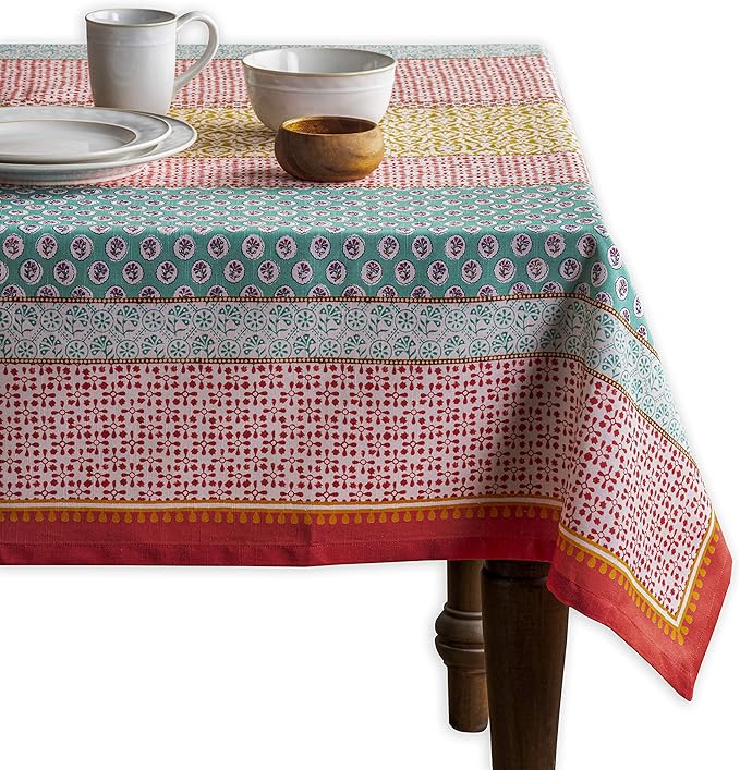 Maison d' Hermine Table Cloth Rectangle Table 100% Cotton 60 x 108 Inches Tablecloth Reusable Decorative Everyday Use for Dining Room, Farmhouse, Home Party, Festive & Wedding Spring Summer - Provence