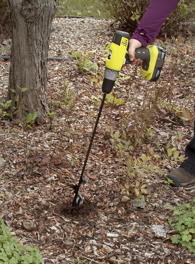 Willard & May Flower Bulb HEX Shaft Drill Planter, Non-Slip – 2.75 by 24 inch - Bulb & Bedding Plant Auger