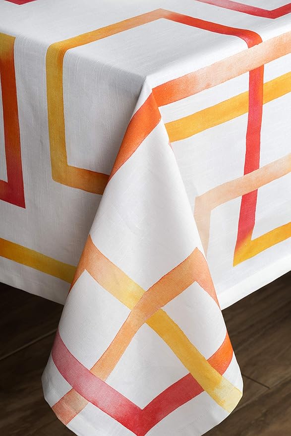 Maison d' Hermine Table Cloth Rectangle Table 100% Cotton 54 x 72 Inches Tablecloth Reusable Decorative for Dining Room, Farmhouse, Home, Party, Festive & Wedding Spring Summer - Summer Maze