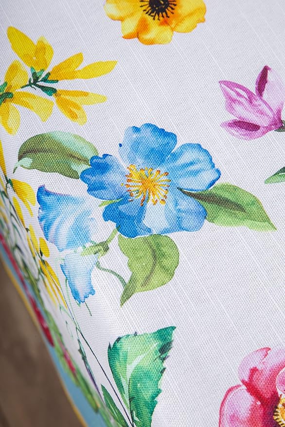 Maison d' Hermine Table Cloth Rectangle Table 100% Cotton 54 x 72 Inches Tablecloth Reusable Decorative Everyday Use for Dining Room, Farmhouse, Home, Party, Festive & Wedding Spring Summer - Giverny