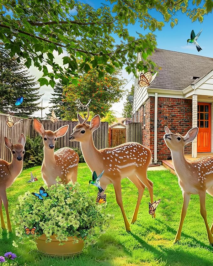 JAKY-Global Faux Artificial Plants Outdoor Flowers Spring Summer Decor 16 Bundles Fake Eucalyptus Silk Daisy UV Resistant Realistic for Outside Planters,Front Porch,Patio,Yard Pot Decoration