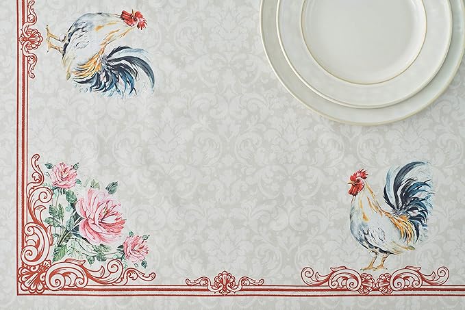 Maison d' Hermine Table Cloth Square Table 100% Cotton 54 x 54 Inches Tablecloth Reusable Decorative Everyday Use for Dining Room, Farmhouse, Home, Party, Festive & Wedding Spring Summer - Campagne