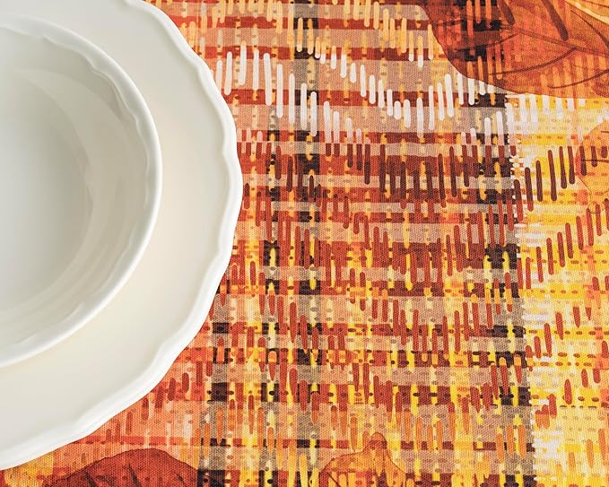 Maison d' Hermine Table Cloth Rectangle Table 100% Cotton 54 x 72 Inches Fall Tablecloth Reusable Everyday Use for Thanksgiving Christmas Decorations Dining Farmhouse Party (Thanksgiving Tartan)