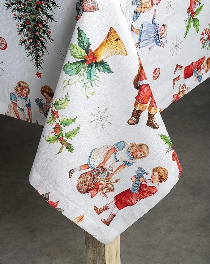 Maison d' Hermine Table Cloth Rectangle Table 100% Cotton 70 x 108 Inches Fall Tablecloth Reusable Everyday Use for Thanksgiving Christmas Decorations Dining Farmhouse Party (Chromo)