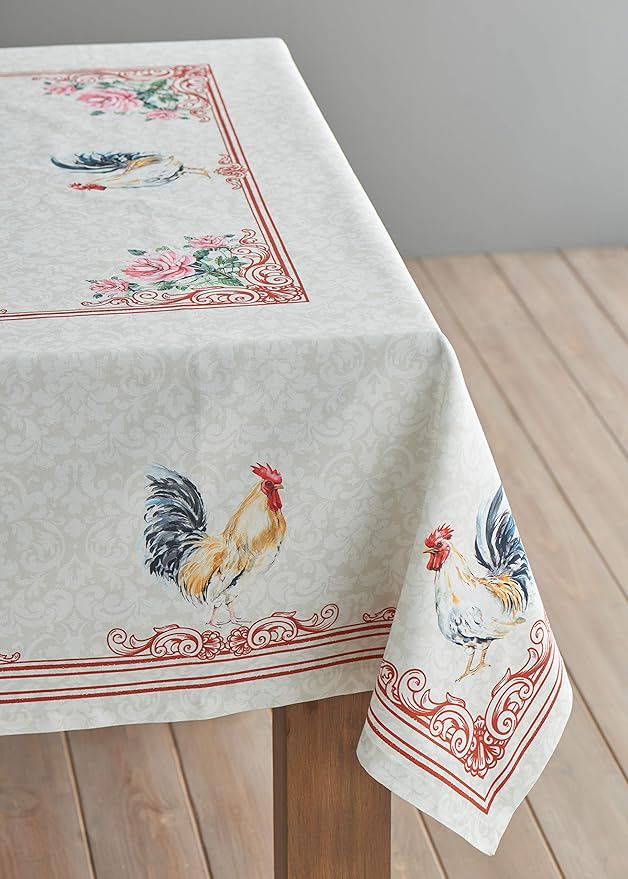 Maison d' Hermine Table Cloth Square Table 100% Cotton 54 x 54 Inches Tablecloth Reusable Decorative Everyday Use for Dining Room, Farmhouse, Home, Party, Festive & Wedding Spring Summer - Campagne