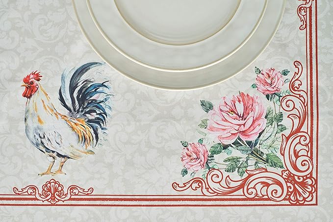 Maison d' Hermine Table Cloth Rectangle Table 100% Cotton 60 x 90 Inches Tablecloth Reusable Decorative Everyday Use for Dining Room, Farmhouse, Home, Party, Festive & Wedding Spring Summer - Campagne