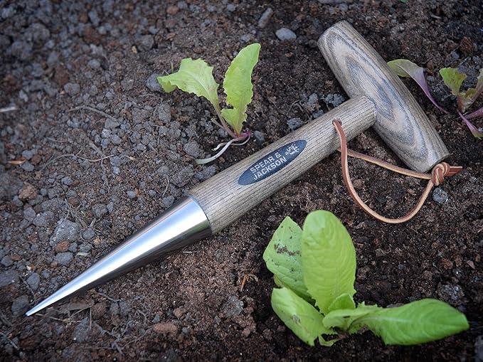 Spear & Jackson 5610DB Handheld Traditional English Style Stainless Steel Dibber / Planter - For planting Seeds and Bulbs