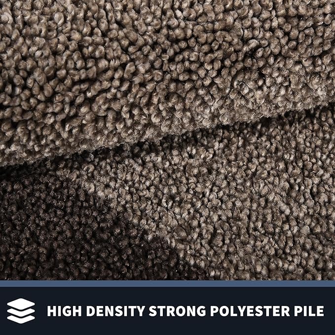 PURRUGS Dirt Trapping Door Mat 32" x 84", Non-Slip/Skid Machine Washable Entryway Rug, Shoes Scraper, Throw Rug, Super Absorbent Area Rug for Muddy Wet Shoes and Paws, Grayish Brown & Coffee