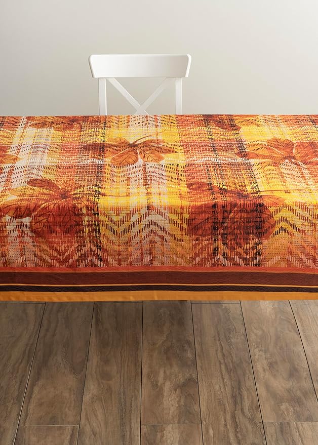 Maison d' Hermine Table Cloth Rectangle Table 100% Cotton 54 x 72 Inches Fall Tablecloth Reusable Everyday Use for Thanksgiving Christmas Decorations Dining Farmhouse Party (Thanksgiving Tartan)