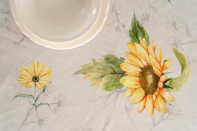 Maison d' Hermine Table Cloth Round Table 100% Cotton 69 Inches Tablecloth Reusable Decorative Everyday Use for Dining Room, Farmhouse, Home, Party, Festive & Wedding Spring Summer - Candice