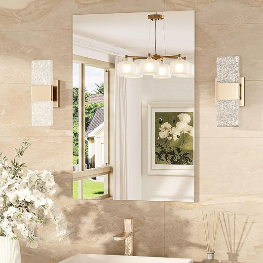 TokeShimi 20x30 Frameless Bathroom Vanity Mirrors for Over Sink, Modern Rectangle Bathroom Mirrors for Wall with Polished Edge Shatterproof Decorative Mirror for Bedroom, Living Room, Entryway