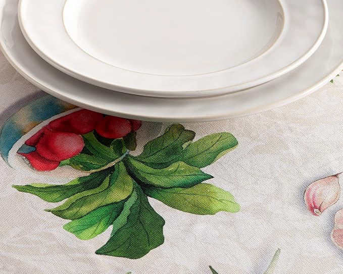 Maison d' Hermine Table Cloth Square Table 100% Cotton 54 x 54 Inches Tablecloth Reusable Decorative Everyday Use for Dining Room, Farmhouse, Home, Party, Festive & Wedding Spring Summer - Gourmand