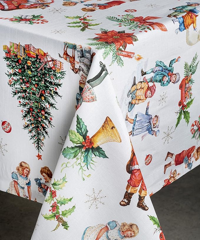 Maison d' Hermine Table Cloth Rectangle Table 100% Cotton 70 x 108 Inches Fall Tablecloth Reusable Everyday Use for Thanksgiving Christmas Decorations Dining Farmhouse Party (Chromo)