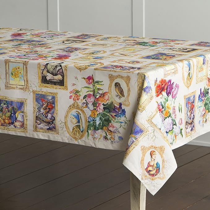 Maison d' Hermine Table Cloth Rectangle Table 100% Cotton 60 x 90 Inches Tablecloth Reusable Decorative for Dining Room, Farmhouse, Home, Party, Festive & Wedding Spring Summer - Masterpiece
